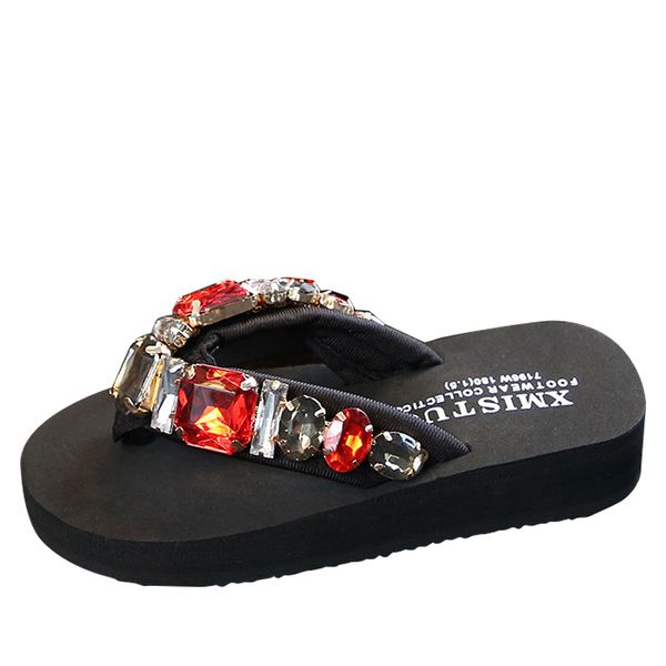 

girls slippers kids shoes summer bow sequin slippers outdoor children beach shoes baby toddler sandal flat indoor home flip flop, Black;red
