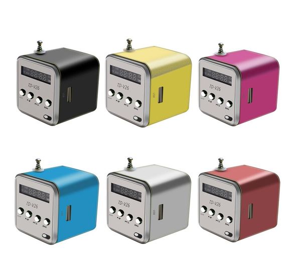

2019- new td-v26 mini speaker music player micro sd tf usb portable fm radio stereo loudspeaker for phone lapmobile pc mp3 w