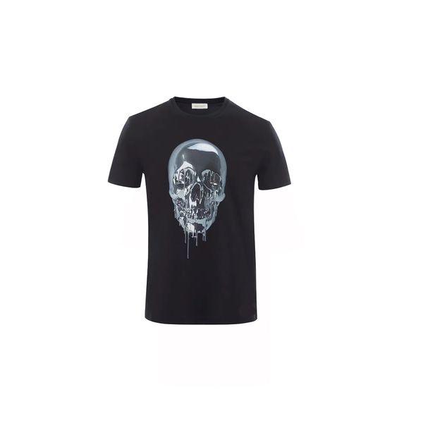 

summer man casual t shirt black the skull pattern printed short sleeve shirts designer t shirts for men women, White;black