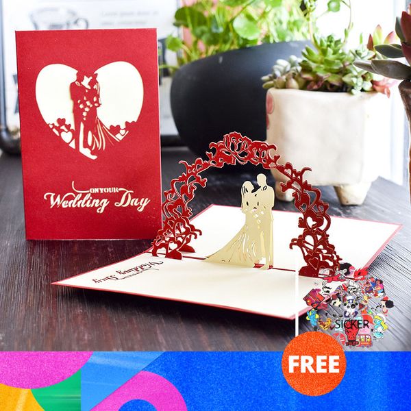 

3d -up greeting card with envelope sticker exquisite wedding invitation wedding style anniversary card party supplies