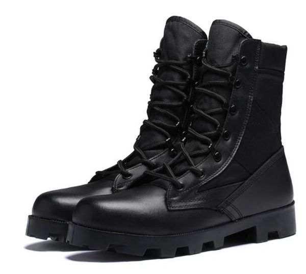 

2021 men's leather anti plush breathable mountaineering shoes army fans high boots shock absorption training sneakers yakuda local onli