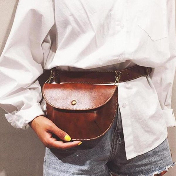 

multi-use women leather belt bag retro crossbody bags for women phone pouch female waist pack heuptas