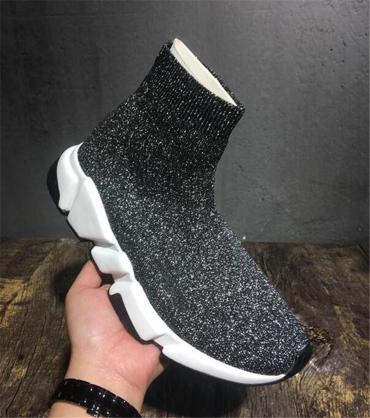 

good quality red black speed trainer casual shoe man woman sock boots stretch-knit casual boots race runner sneaker high xshfbcl