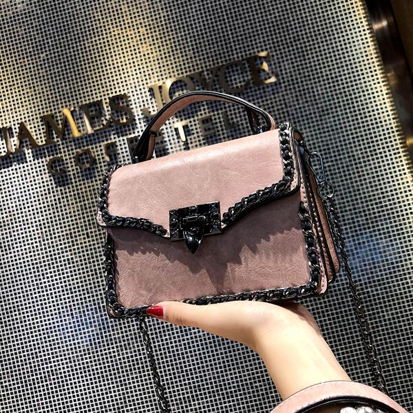 

elegant female small tote bag 2019 new pu leather women's handbag lock chain shoulder messenger bag bolsas