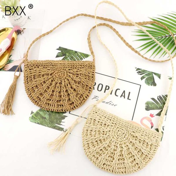 

bxx] 2020 spring summer tassel straw bag for women paper rope hook flower hand-woven bag casual handbag beach travel bags hk809