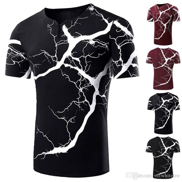 

3d digital print mens designer tshirts fashion buttons panelled mens tees casual short sleeve males clothing, White;black