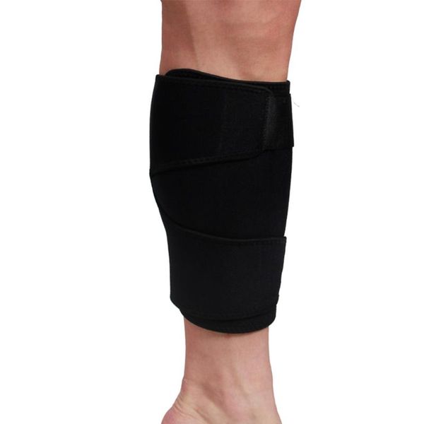 

breathable sport increases circulation stretch leg compression wrap splint support protector pain relief calf brace adjustable, Black