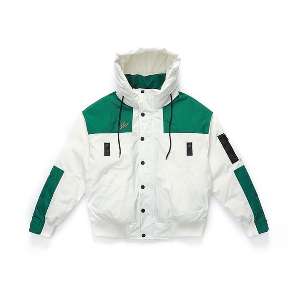 

men's down & parkas winter jacket coat thick warm hooded short for men white duck puffer jackets, Black