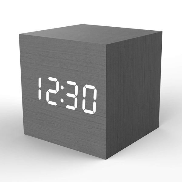 2020 Wooden Digital Alarm Clock Cube Little Topacom Led