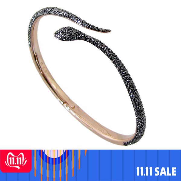 

women men swa jewerly crystal snake-shaped hand ladies bracelet black white gift