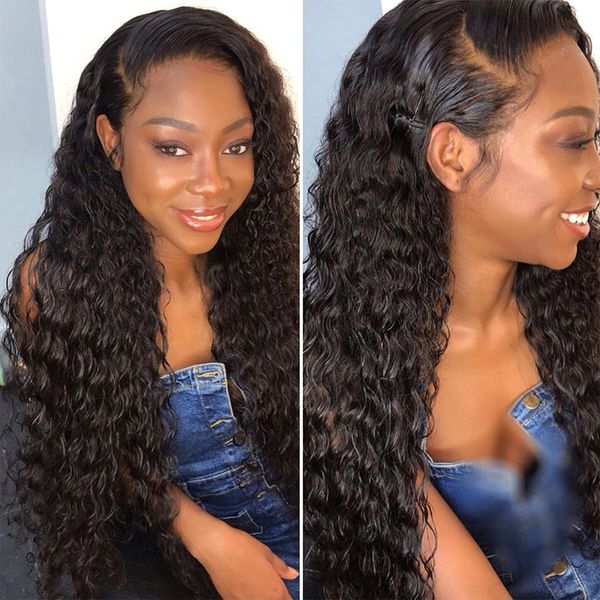 

curly lace front human hair wigs for black women natural bleached knots remy peruvian hair wig with baby hair pre plucked