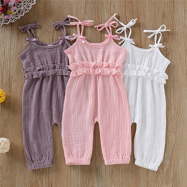 

ins baby girl rompers newborn baby clothes toddler flare sleeve solid lace designer romper jumpsuit breathable one-pieces onesie d62804, Blue