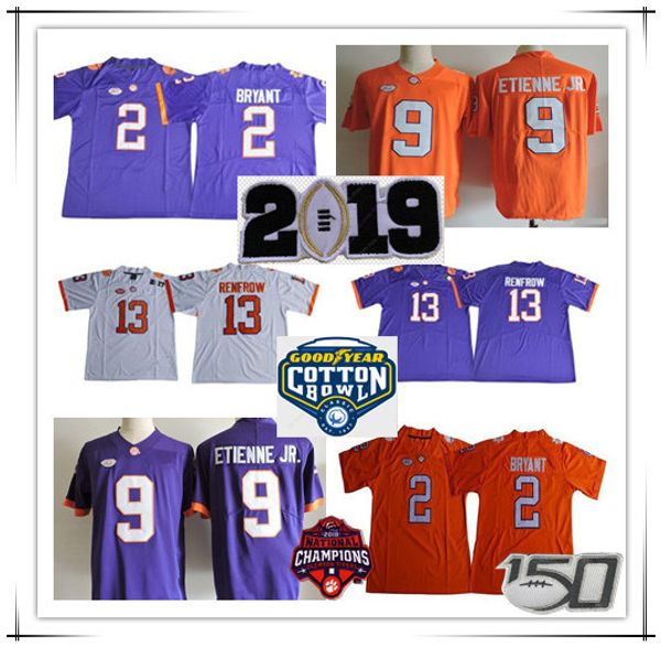 2019 2019 Men Clemson Tigers College Football Jersey 16 Trevor Lawrence 2 Sammy Watkins 9 Travis Etienne Jr 13 Hunter Renfrow Watson Ncaa 150th From