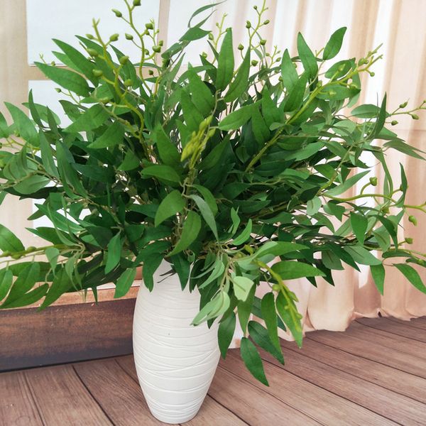 

faux 1pc jungle leaves diy willow 55cm fake long wedding leaf decor artificial white gray green green garden party vine bouquet