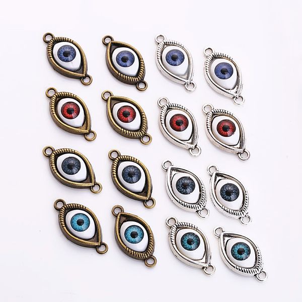 

40pcs / мешок ancient серебро бронза 30 * 15мм двойной платяной сглазов шармов дизайнер изготовление ювелирных изделий ожерелье браслет аксе, Bronze;silver