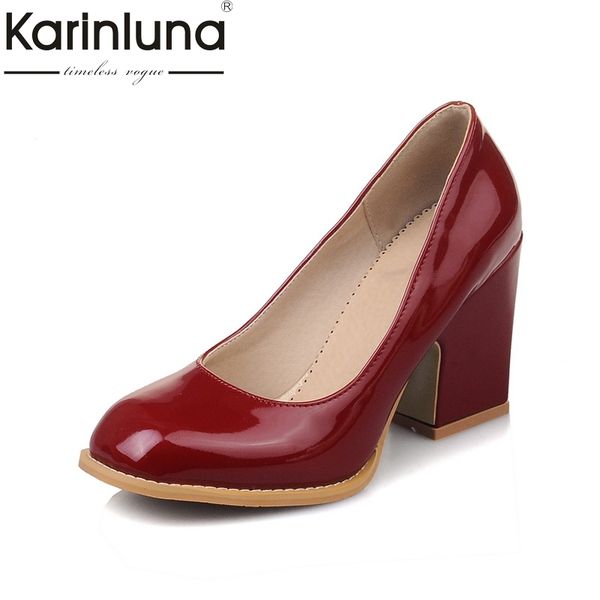 

karinluna large size 31-48 elegant high heels women shoes woman black pink white platform office lady date pumps