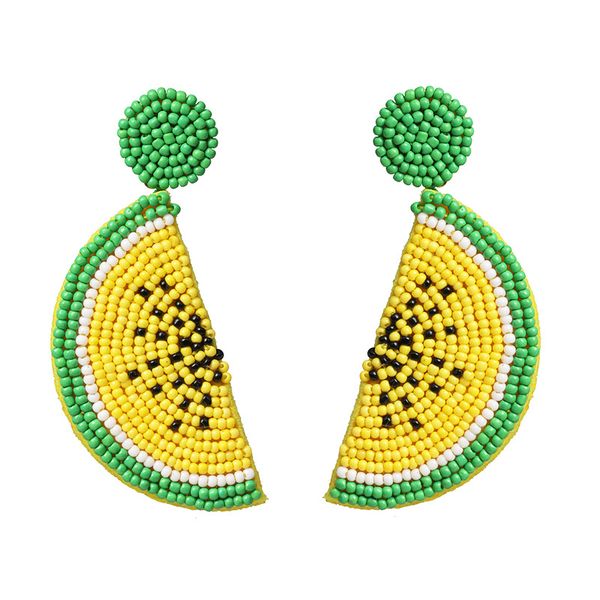 

2019 new bohemian wedding fruit beaded earrings for women all handmade bead pendant drop earrings party gift jewelry, Silver