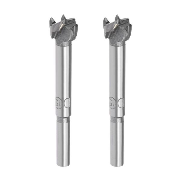 

uxcell forstner wood boring drill bit 15mm dia. hole saw carbide tip round shank cutting for hinge plywood mdf cnc tool 2pcs