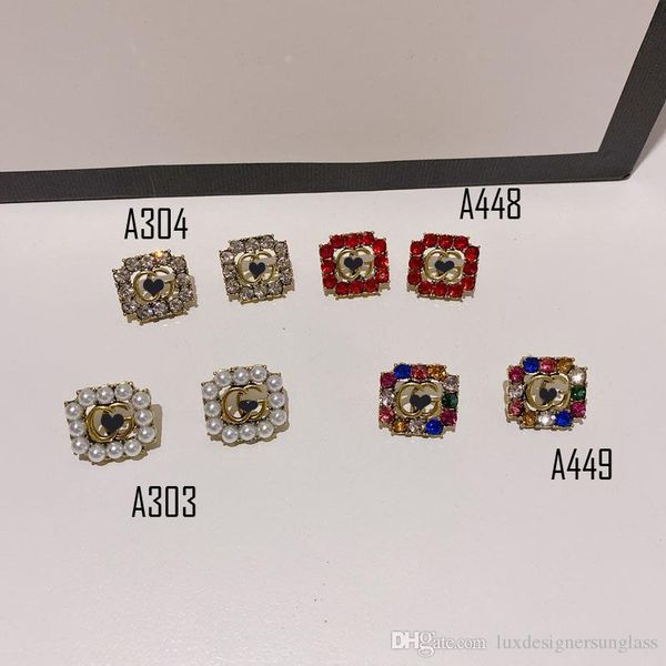 

bling bling rhinestone серьги стержня с stamp женщины кристалл pearl письмо дизайнер ювелирных изделий серьги высокого качества, Golden;silver