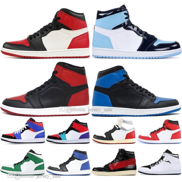 

1 og banned bred toe spider-man unc 1s 3 men basketball shoes chicago royal blue white mens luxury designer sneakers sports