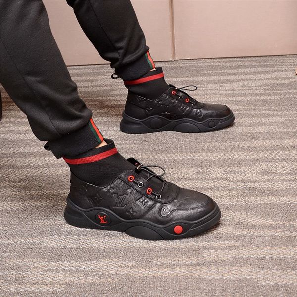 

fast delivery fashion luxury men's shoes high-socks boots new leather shoes black casual shoes size: 38-44