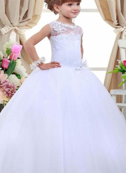 

wedding party events kids formal wear first communion dresses for girls tulle flower girl dresses for weddings kids, White;blue