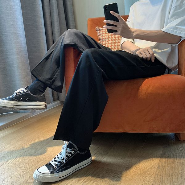 

men's suits & blazers 2021spring and autumn youth korean ins three-dimensional vertical sense trousers fashion casual straight pants, White;black