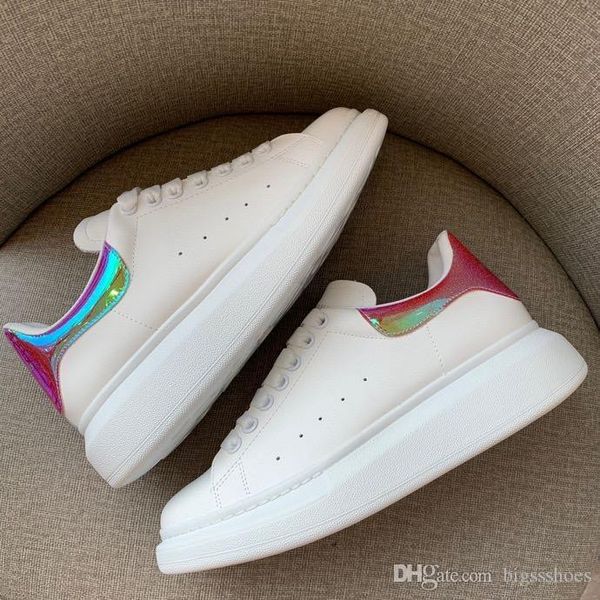 

designer men women casual fitness shoes fashion white leather comfortable shoes flat casual shoes, Black