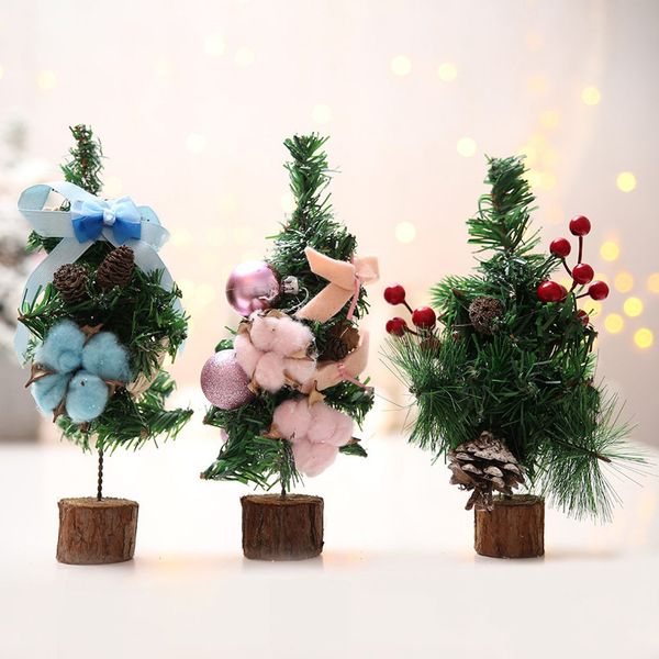 

new mini christmas tree decoration hanging pine cones navidad wood pinecone balls home office kerst decoratie table xmas tree