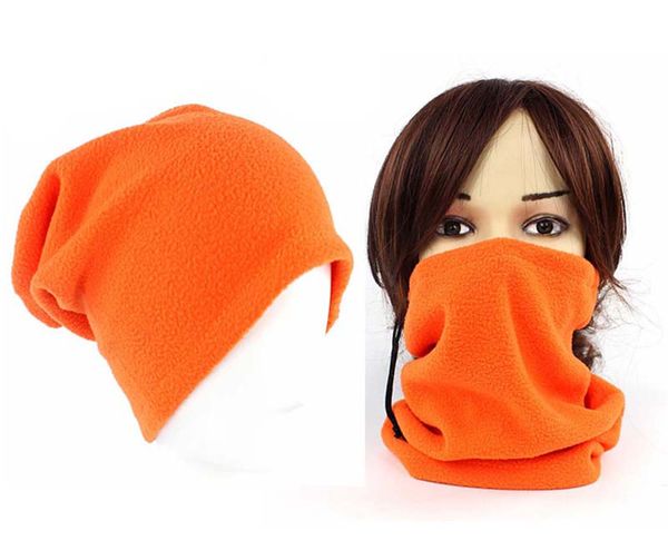 

polar fleece neck warmer thermal snood scarf hat wear size about 26x30cm g-275