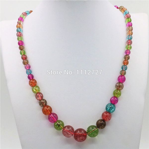 

6-14mm tower tourmaline accessories necklace chain beads women jewelry making girls natural stones gifts accessory crafts parts, Silver