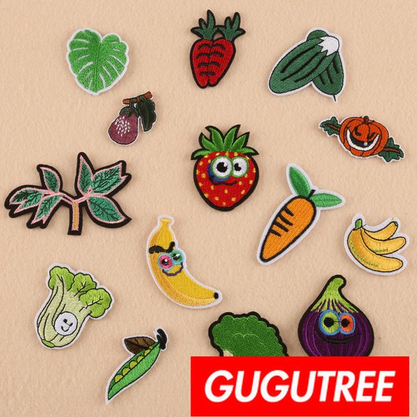 

gugutree iron on embroidery vegetables patches badge patch applique patch for coat,t-shirt,hat,bags,sweater,backpack sp-350, Black