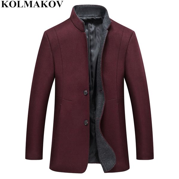 

new mens autumn winter thick woolen coats jackets men 2018 men's wool & blends brand coat male slim fit ourwear plus size m-3xl, Black