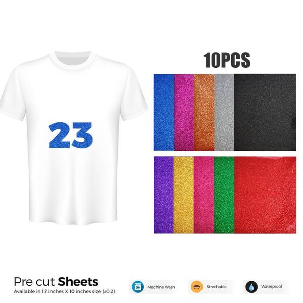 

10 sheets vinyl heat transfer iron on diy garment film silhouette paper art cutting plotter t-shirt diy foil film paper new, Black