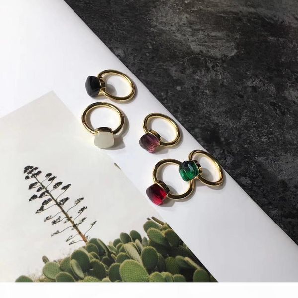 

2020 luxurious quality s925 pure silver ring with colorful candy crystal stone for women wedding ring jewelry, Golden;silver
