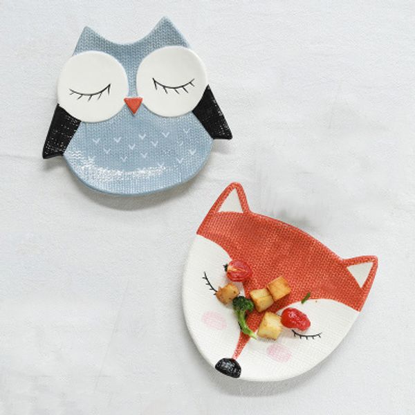 

creative cartoon ceramic plate baby dish animal child plate