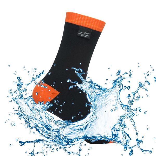 

waterproof merino wool mid weight socks for cycling hiking hunting skiing fishing seamless sports dexshell, Black