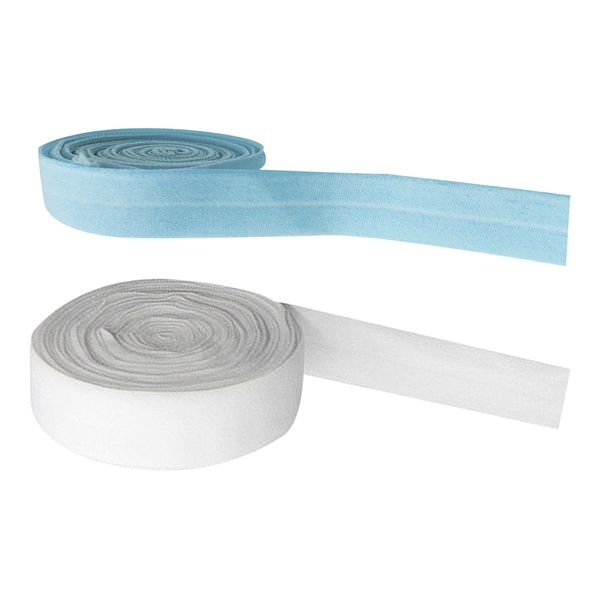 

2 pieces of bias binding elastic band folding tape folding rubber, 20mm, sewing tape rubber, 10m / piece, blue and white, Black