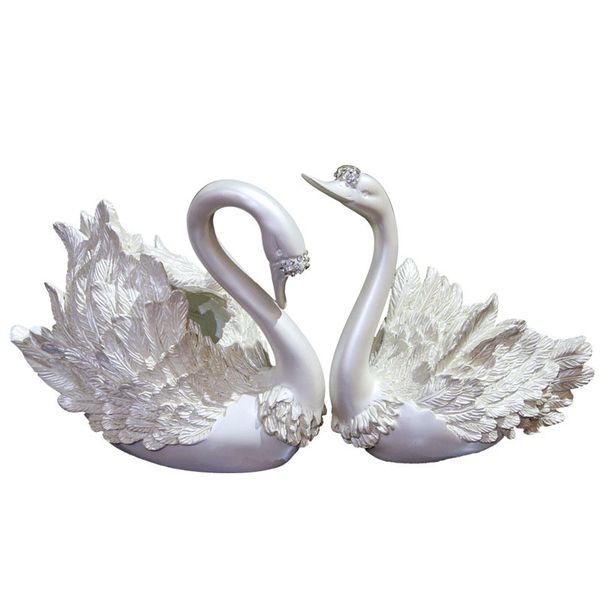 

фэншуй статуэтки для украшения дома аксессуары смола swan наборы pearl white aniaml украшения гостиная дисплей artware подарок