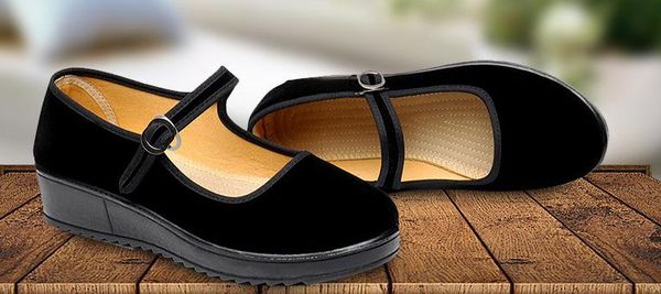 

women's shoes spring and autumn thick bottom round head, Black