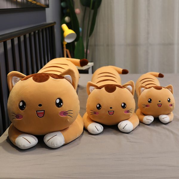 

75-130cm cute lying cat plush soft pillow kawaii hamster stuffed animal toys lovely doll for kids children girls birthday gift