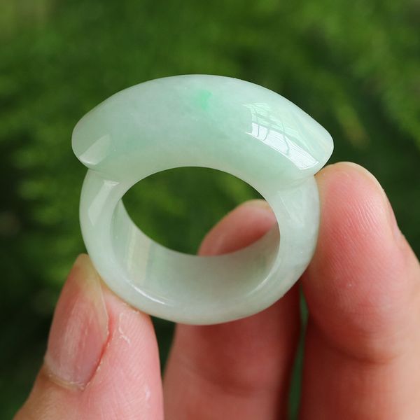 

sell natural emerald green ring jade charm jewellery fashion accessories hand-carved man ahd woman luck amulet gifts, Golden;silver