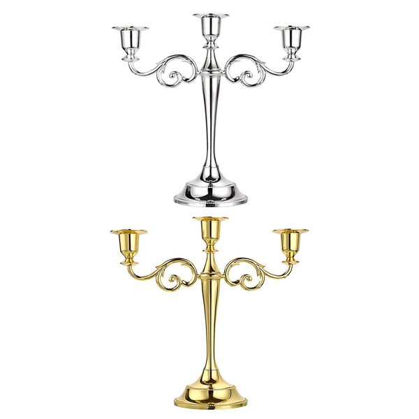 

2x european style 3 arms candle holder candlestick for dinner wedding decor