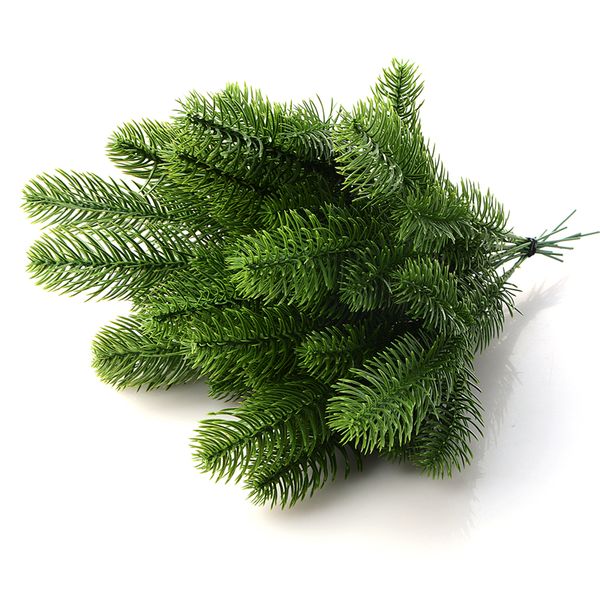 

10pcs artificial flower fake green plants pine branches christmas tree for christmas party decorations xmas tree ornaments new