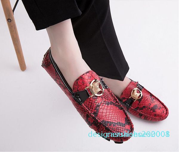 

large size peas shoes men 2019 new net red with the korean version of the wild personality red lazy shoes fashion loafers c01 d08, Black