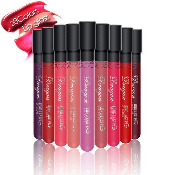 

28 colors set matte black lipstick velvet lips pigment waterproof lip tint dark liquid lip gloss fashion dragon makeup batom