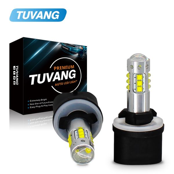 

tuvang high power h1 h3 h27 880 881 886 894 led bulb fog lamps driving drl led lights 70w 1000lm replacement 6000k white