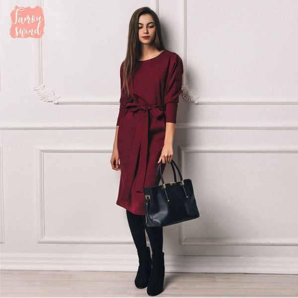 

v neck dresses vintage bandage winter dress women wine high waist elegant office ladies autumn winter warm female designer clothes, Black;gray