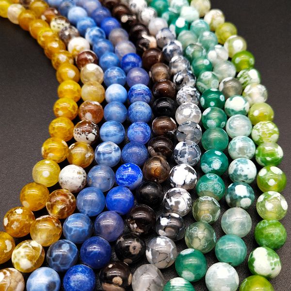 

12mm dragon agate loose beads diy semi-finished beads string handmade jewelry accessories natural agate wholesale