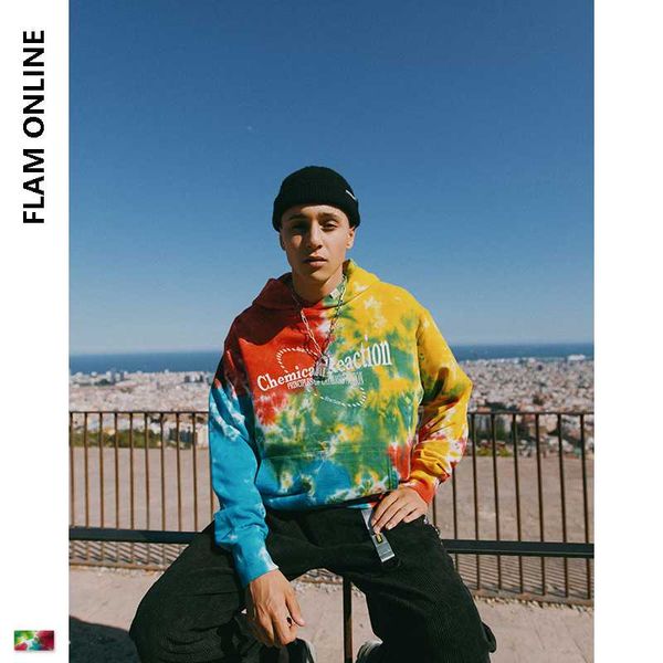 

2019 autumn loose fit hoodie mens streetwear oversized hoodies hip hop men hoodie in tie dye men winter hoodies cotton, Black